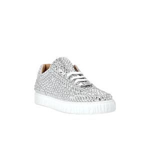 NEW PHILIPP PLEIN women's leather lo-top full stones sneakers in king power whit